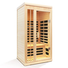 Deluxe version Plus One person Far infrared Hemlock Sauna room with LED colour lights | D0102HQACIU