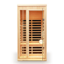 Deluxe version Plus One person Far infrared Hemlock Sauna room with LED colour lights | D0102HQACIU