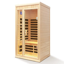 Deluxe version Plus One person Far infrared Hemlock Sauna room with LED colour lights | D0102HQACIU
