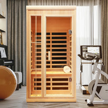 Deluxe version Plus One person Far infrared Hemlock Sauna room with LED colour lights | D0102HQACIU