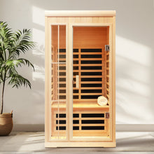 Deluxe version Plus One person Far infrared Hemlock Sauna room with LED colour lights | D0102HQACIU