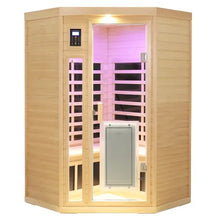 Low EMF Two Persons Hemlock Far Infrared Corner Indoor Sauna Room | D0102HQACJ7