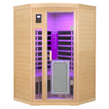 Low EMF Two Persons Hemlock Far Infrared Corner Indoor Sauna Room | D0102HQACJ7