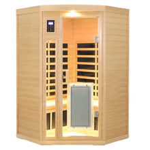 Low EMF Two Persons Hemlock Far Infrared Corner Indoor Sauna Room | D0102HQACJ7