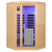 Low EMF Two Persons Hemlock Far Infrared Corner Indoor Sauna Room | D0102HQACJ7