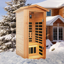 Old Fir Wood Far Infrared Outdoor Sauna Room For 1 Person | D0102XFJ0D2