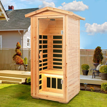 Old Fir Wood Far Infrared Outdoor Sauna Room For 1 Person | D0102XFJ0D2