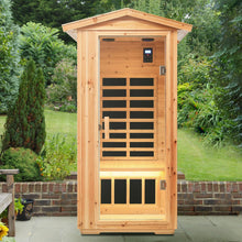 Old Fir Wood Far Infrared Outdoor Sauna Room For 1 Person | D0102XFJ0D2