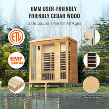 VEVOR Far Infrared Wooden Sauna Room Home Sauna Spa for 3 to 4 Person 2580W | D0102HS09Q8