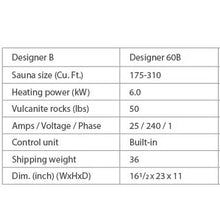 Designer B 6KW Electric Sauna Heater with Rocks