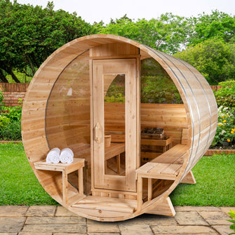 Dundalk Leisurecraft CT Electric Heated Serenity MP Barrel Sauna 4 Person | CTC2245MPE