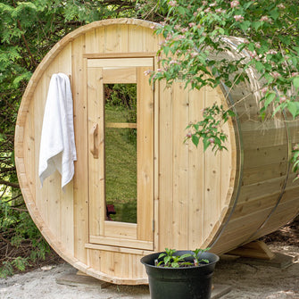 Dundalk Leisurecraft CT Electric Heated Harmony Barrel Sauna 4 Person | CTC22E