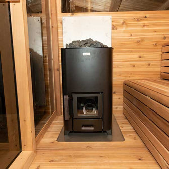Narvi NC Black 20 Wood Burning Sauna Heater With Rocks and Chimney Adpator | NARVINC