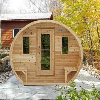 Dundalk LeisureCraft CT Wood Burning Elation Barrel Sauna 4 Person | CTC2424W