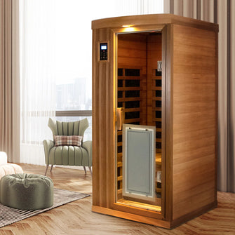 Low EMF One Person Far Infrared Red Cedar Deluxe Indoor Sauna Room | D010275SNI6