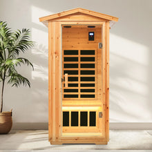 Old Fir Wood Far Infrared Outdoor Sauna Room For 1 Person | D0102XFJ0D2